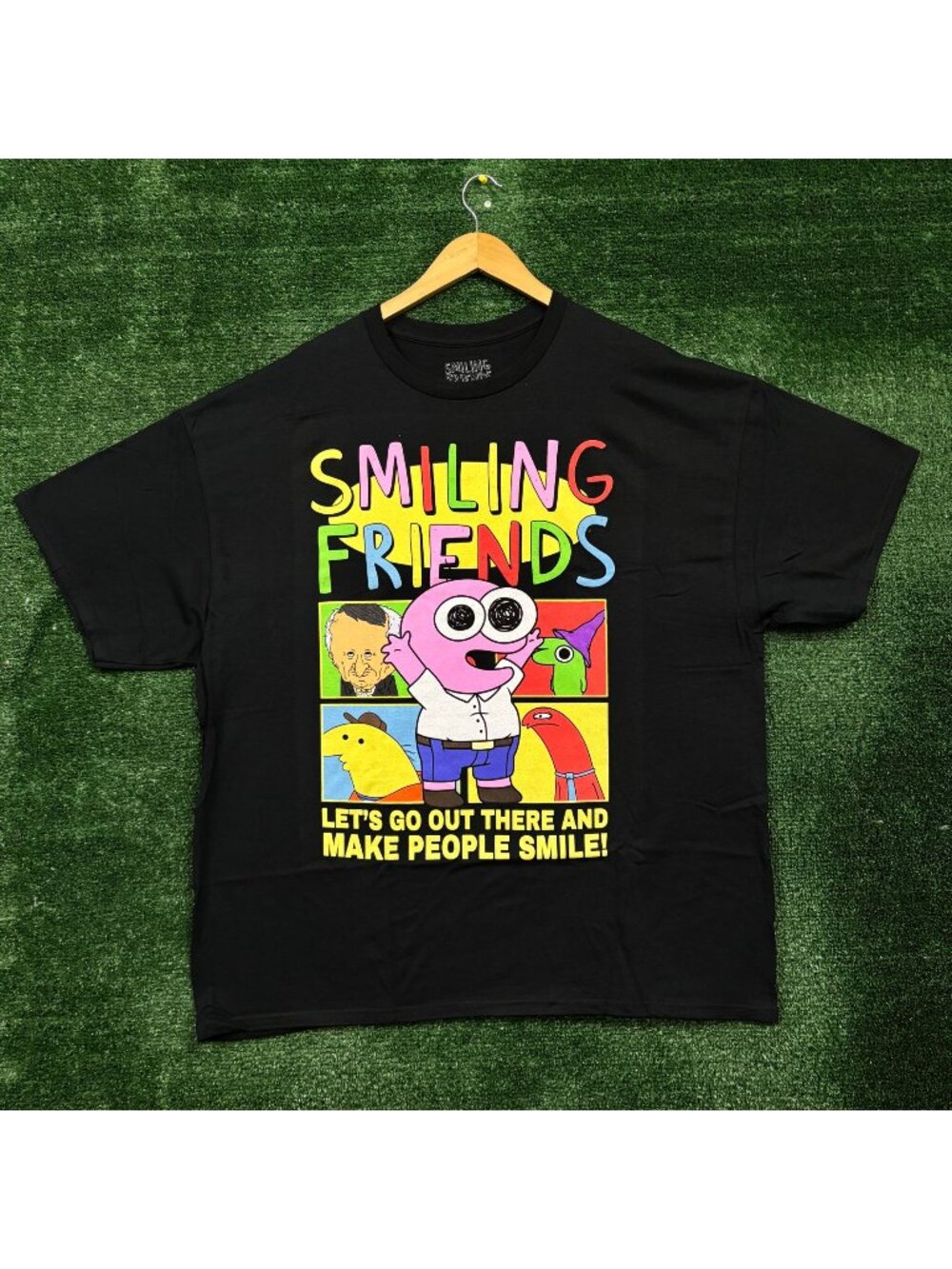 Smiling Friends Pim Let's Go Out There nd Make People Happy T-Shirt Size 2X